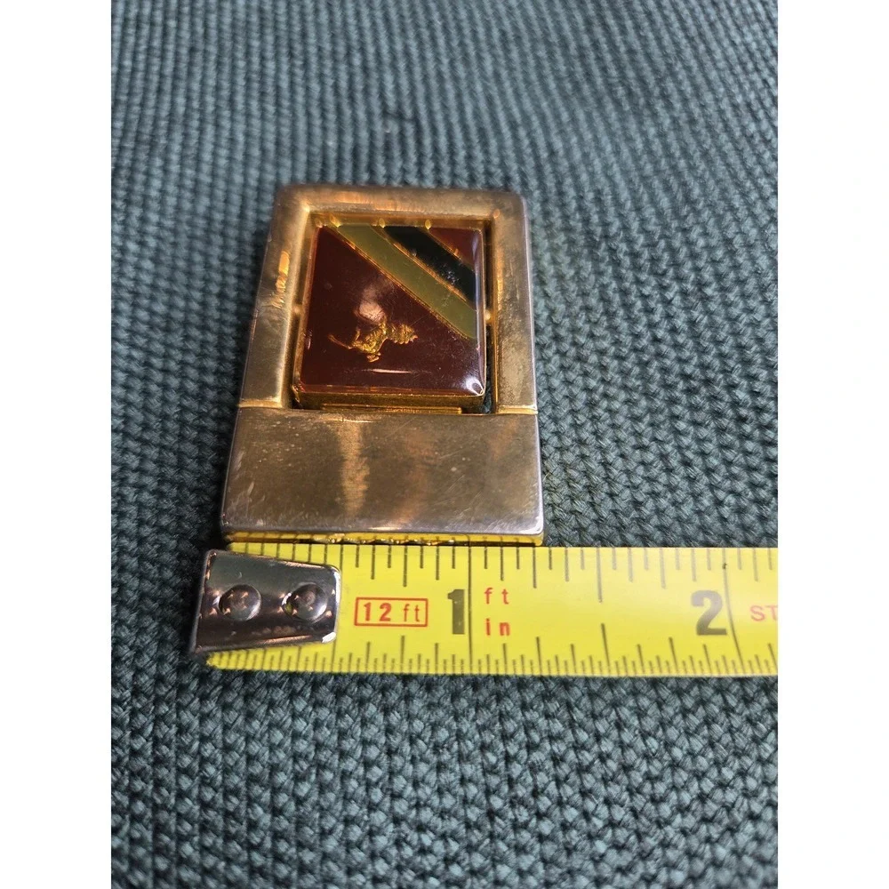 Vintage Antique Flip Letter G Enamel Gold Belt Buckle 1in Belt Antique